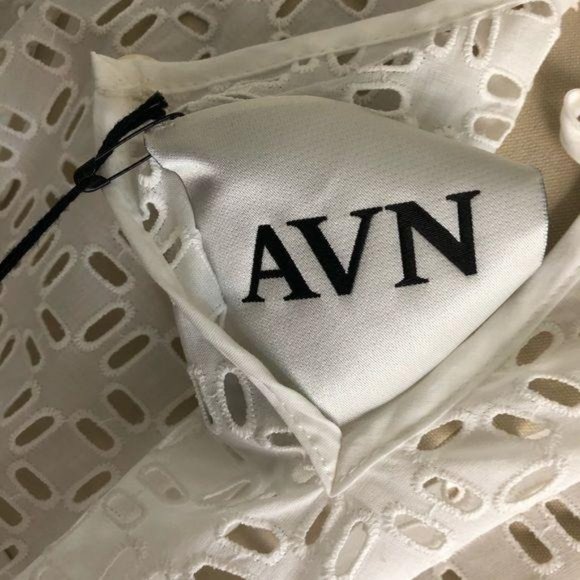 AVN Cotton Eyelet Tent Dress Tessuto Abito Arricci - Picture 7 of 7